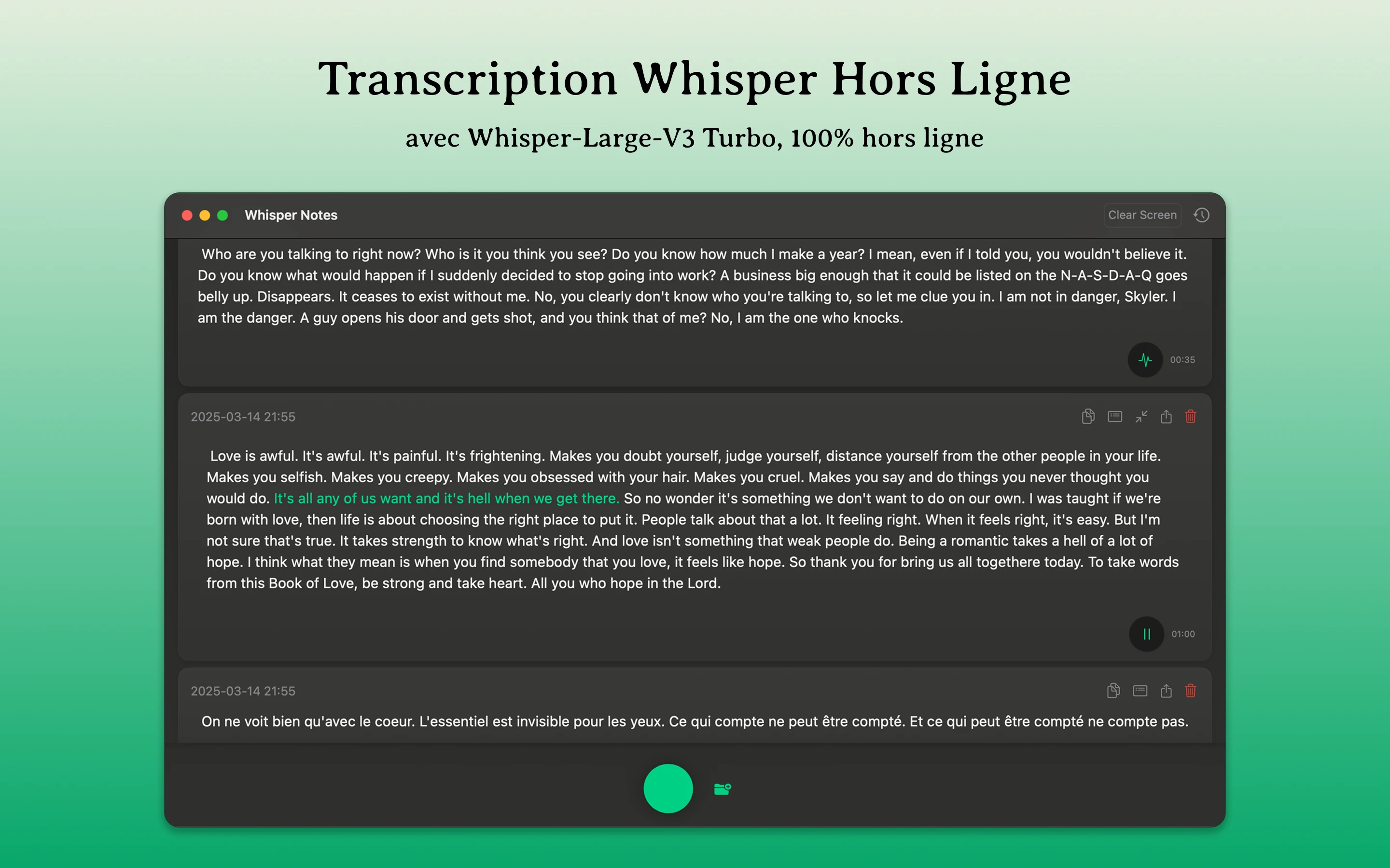 Présentation de Mac Whisper Notes