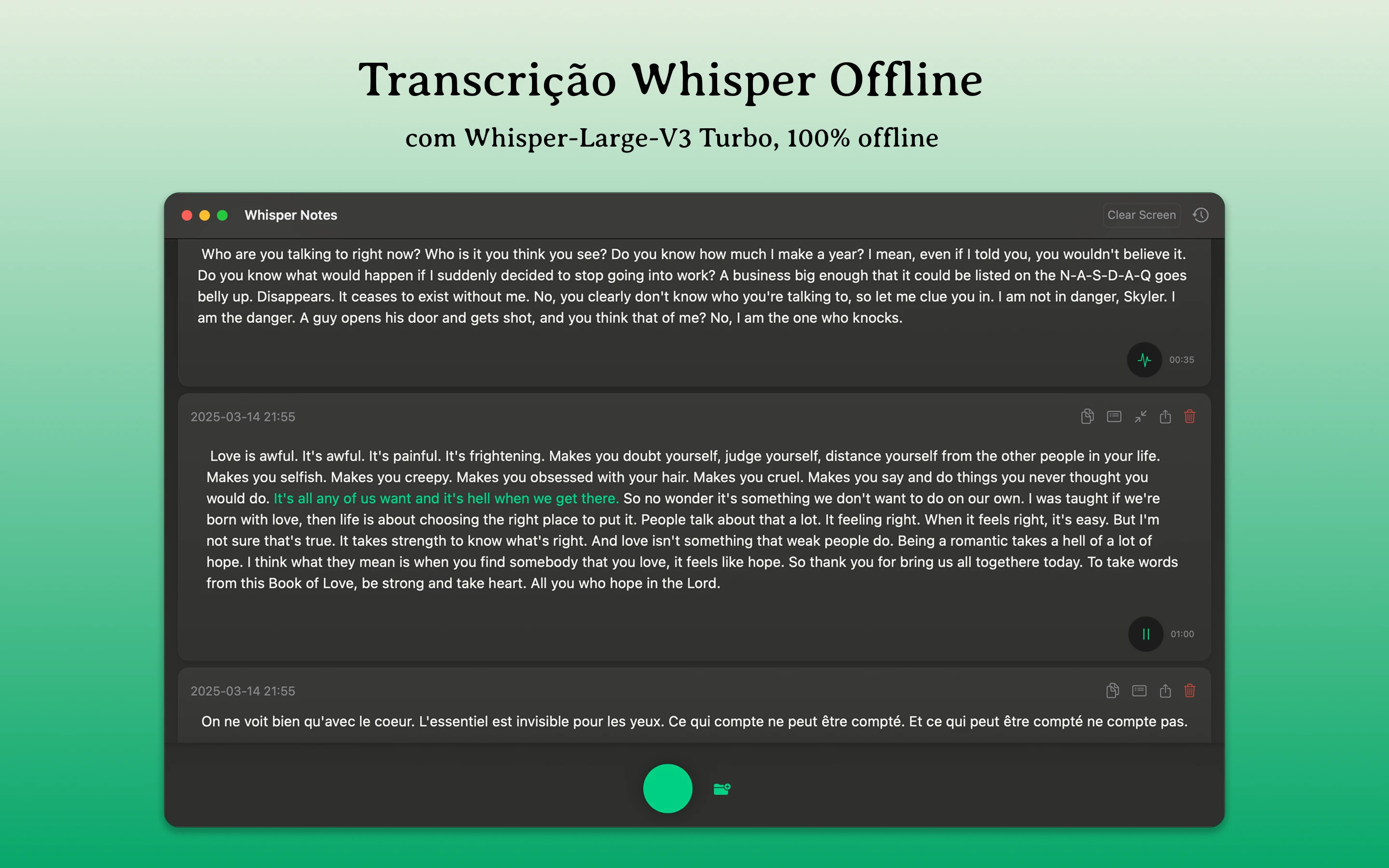 Apresentando Mac Whisper Notes