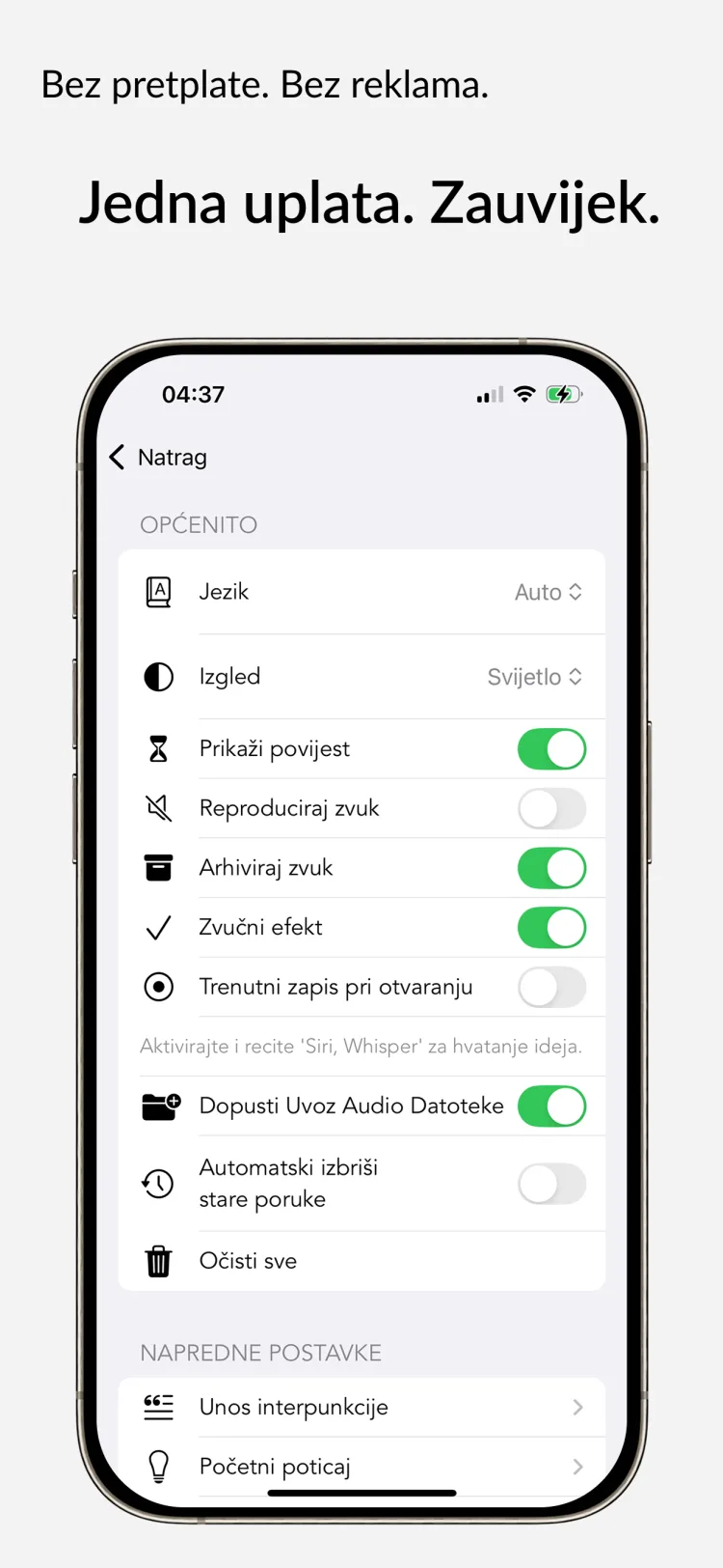 Doživotni pristup – Whisper Notes za iPhone