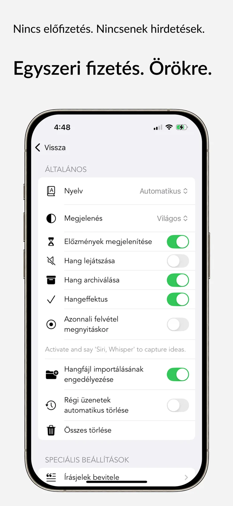 Élethosszig Tartó Hozzáférés – Whisper Notes iPhone-ra