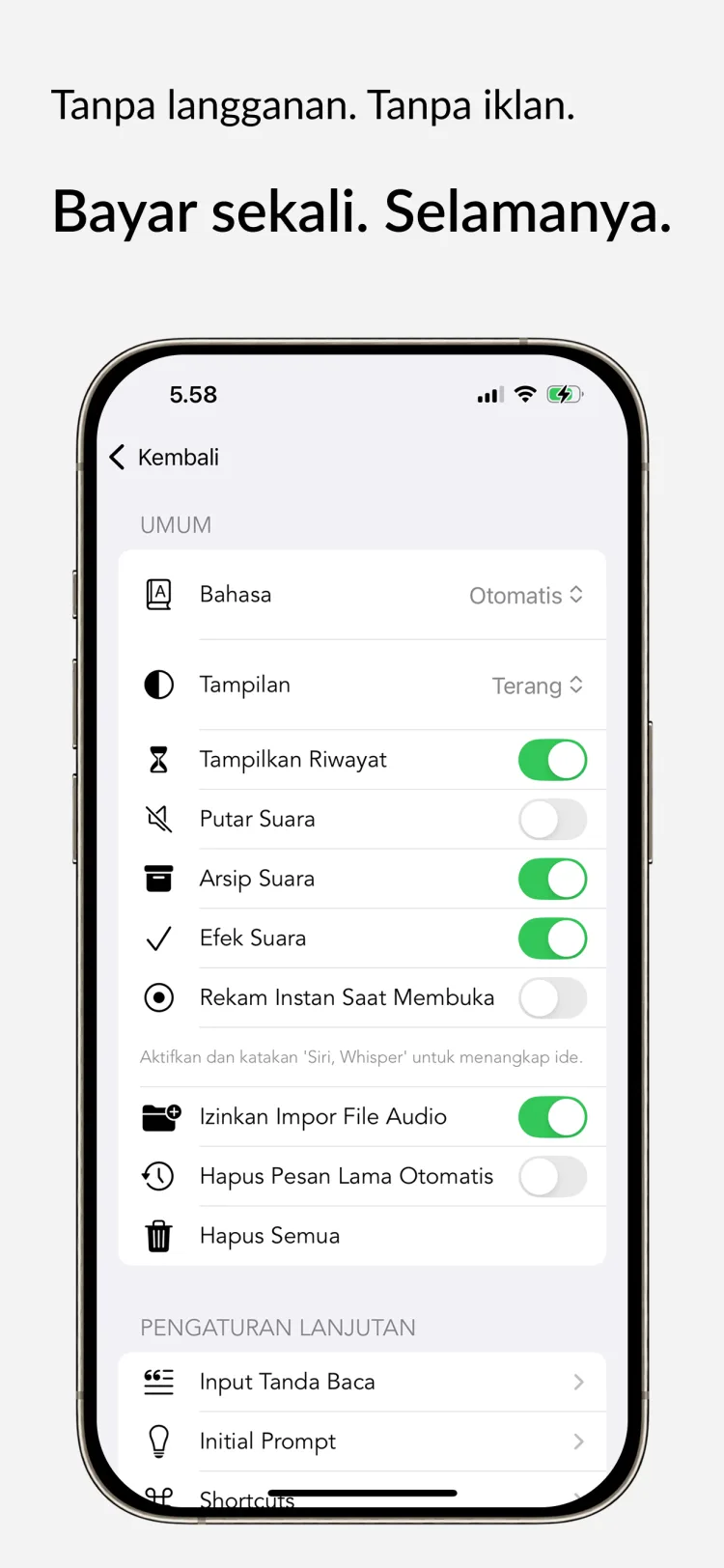 Akses Selamanya – Whisper Notes untuk iPhone