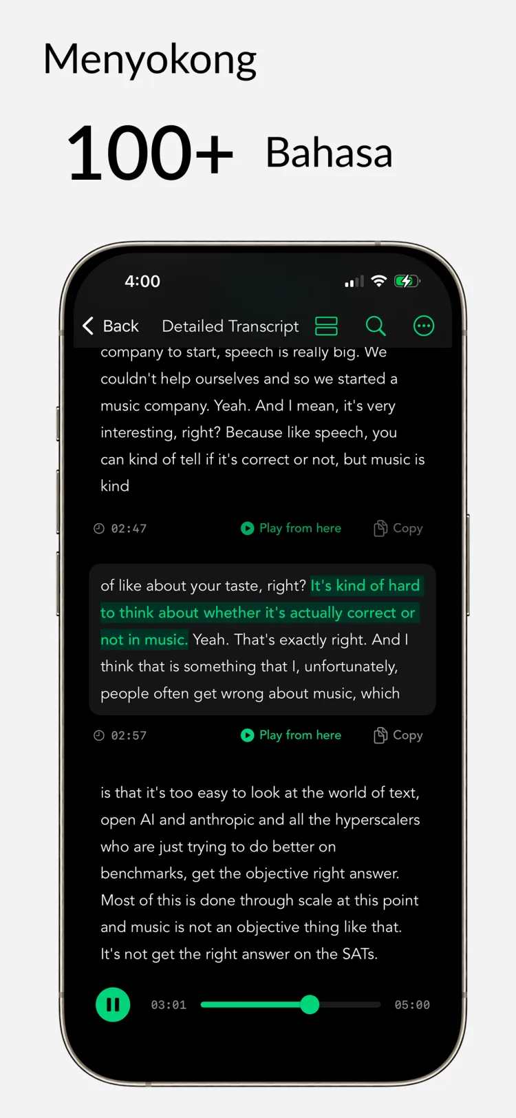 Sokongan Pelbagai Bahasa – Whisper Notes untuk iPhone