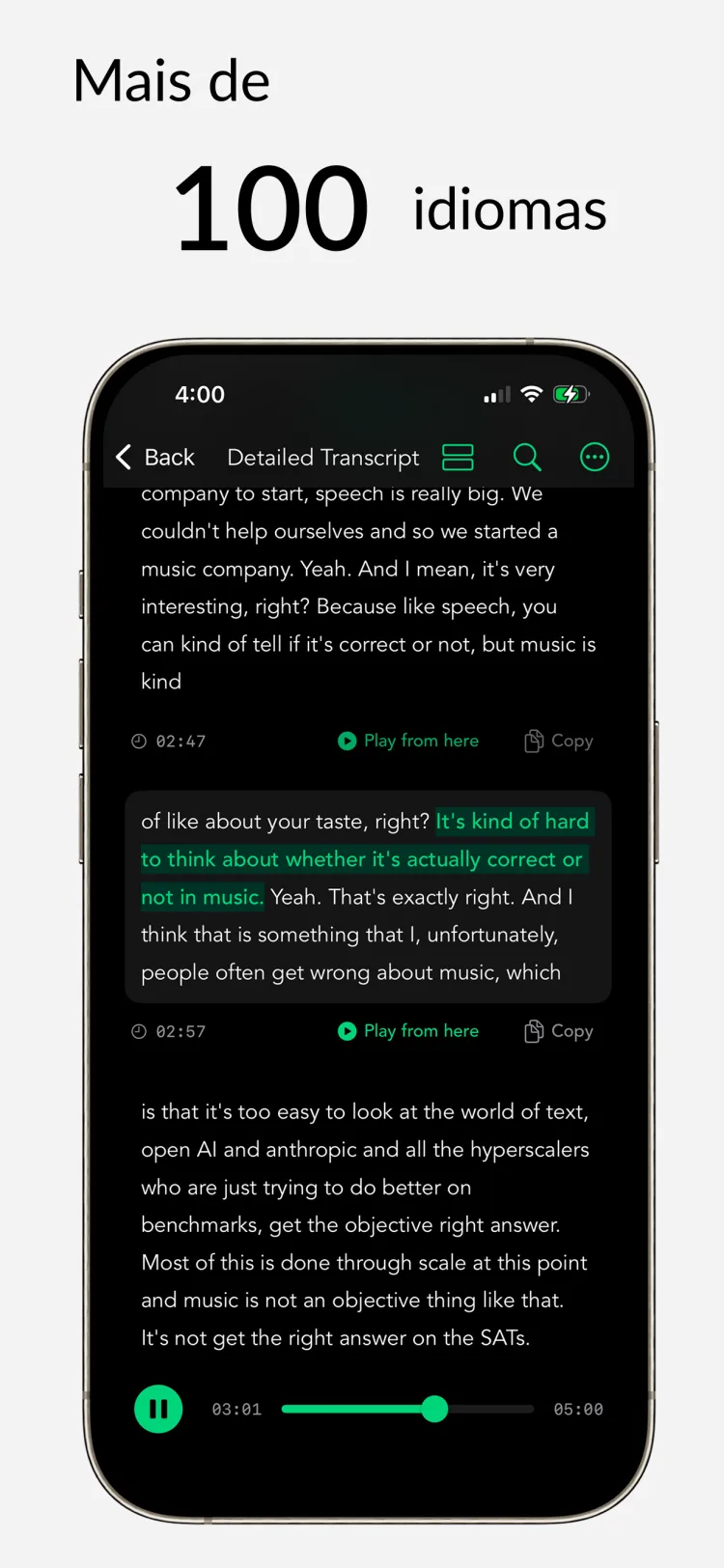 Suporte a Múltiplos Idiomas – Whisper Notes para iPhone