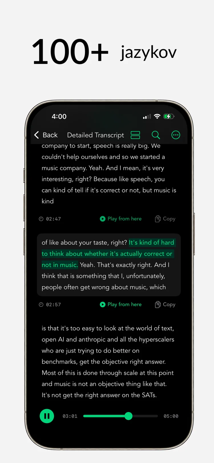 100+ jazykov – Whisper Notes pre iPhone
