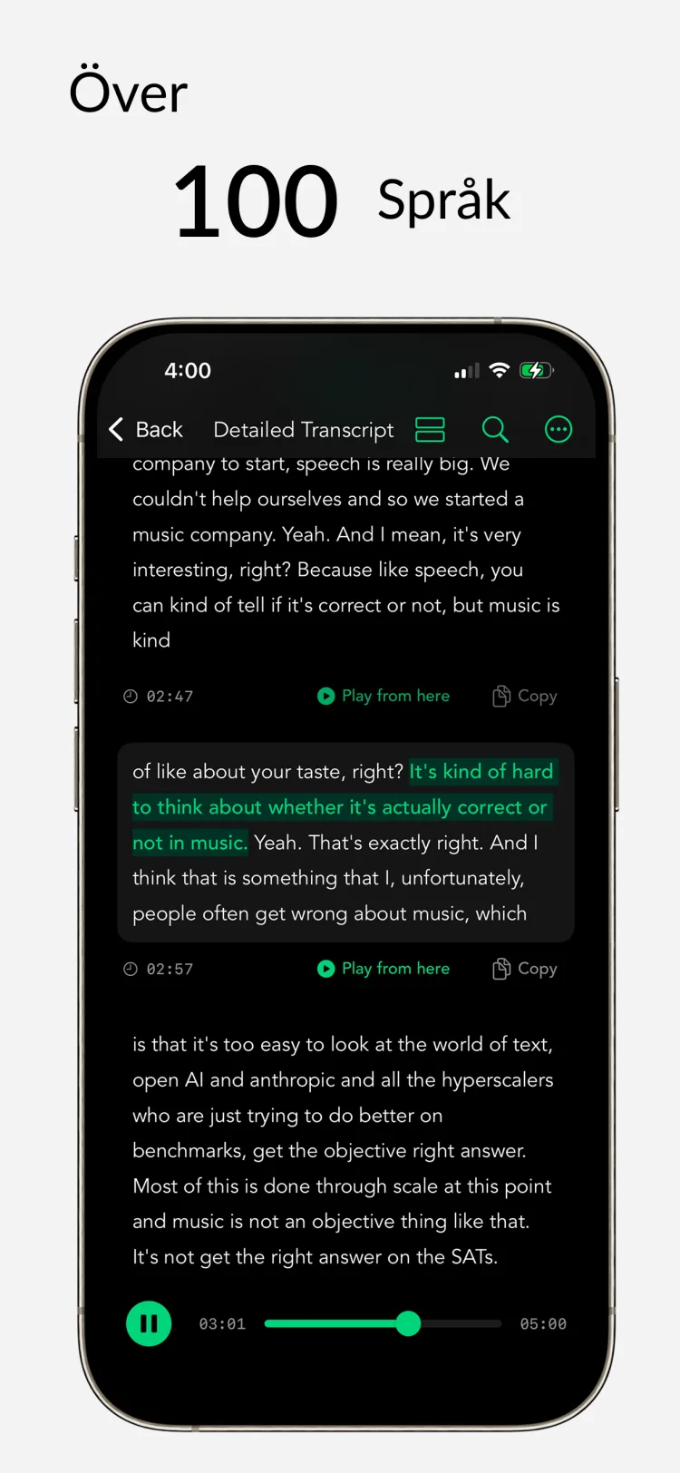 Flerspråkigt stöd – Whisper Notes för iPhone